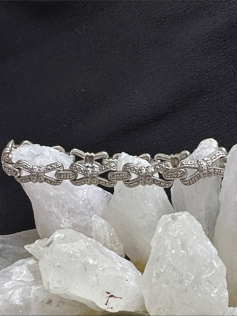 Dallas Prince EUC sterling & genuine marcasite gemstone bracelet. Sz 6-3/4”